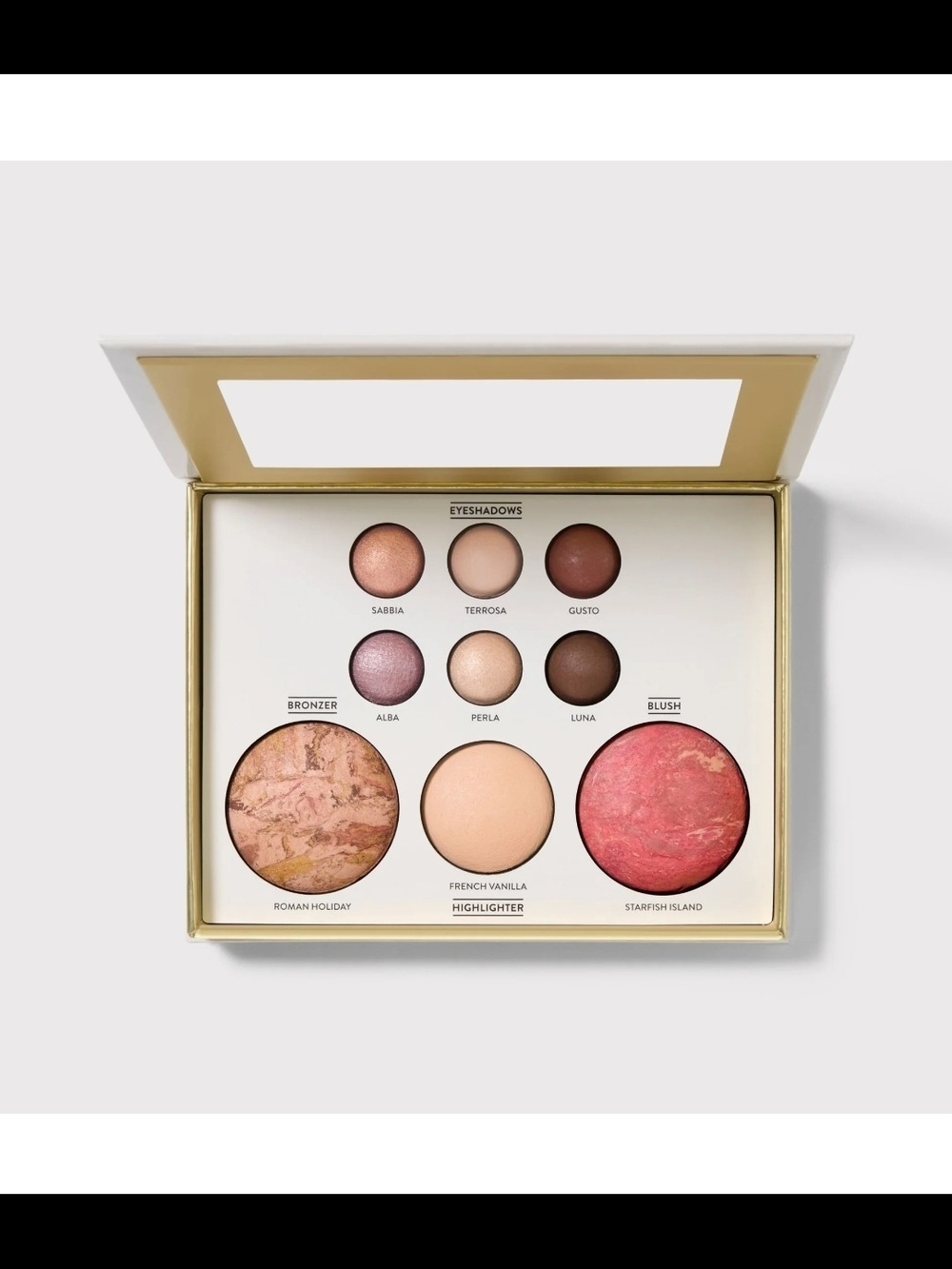 Laura Geller Face & Eyes Palette — Rose, Peach, Bronze, Pink, Shimmer